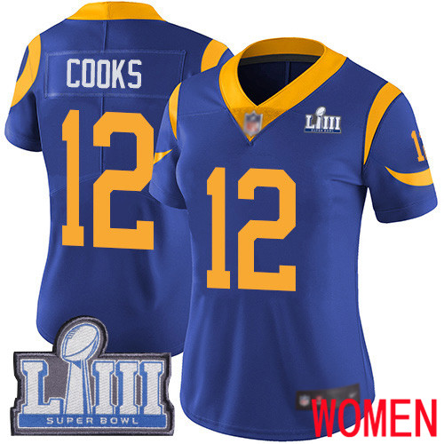 Los Angeles Rams Limited Royal Blue Women Brandin Cooks Alternate Jersey NFL Football 12 Super Bowl LIII Bound Vapor Untouchable